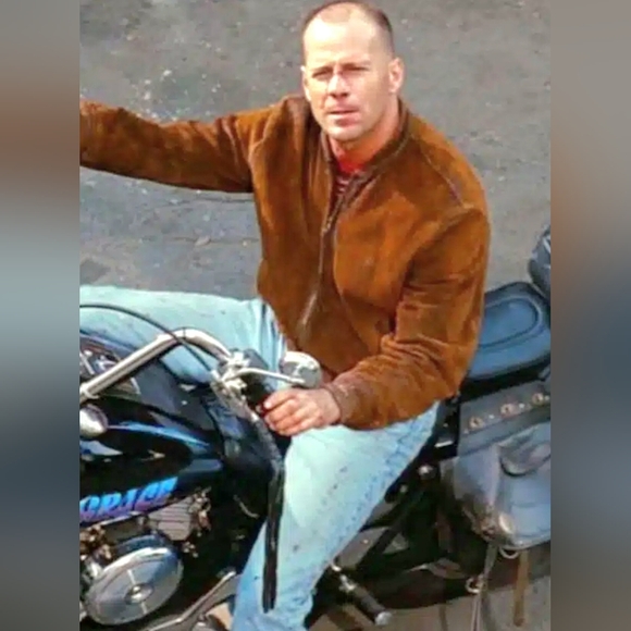 Men's Bruce Willis Inspired Vintage Tan Seude Jacket - Picture 4 of 8